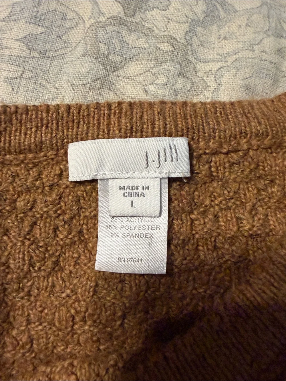 J. Jill Textured Knit Pullover in Warm Brown